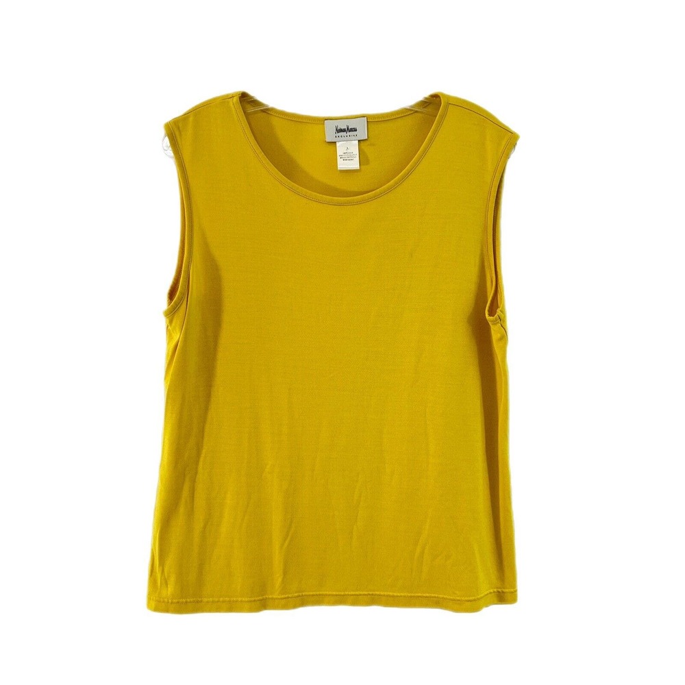 Neiman Marcus Sleeveless Tank Top in Mustard Yellow
